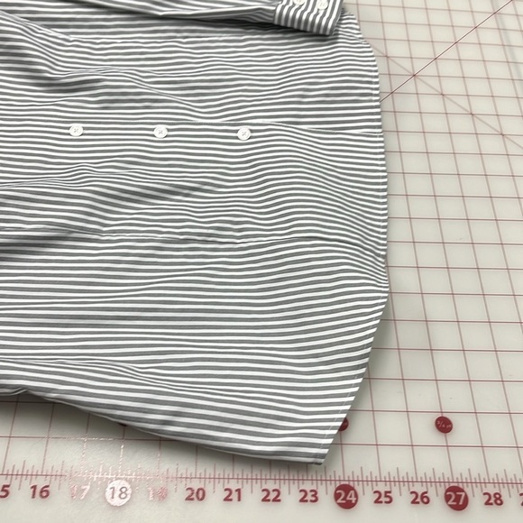 JONES NEW YORK BLK/WHT Pinstripe Long SLV Button Down 100% Cotton Career Top 1X - Picture 16 of 16